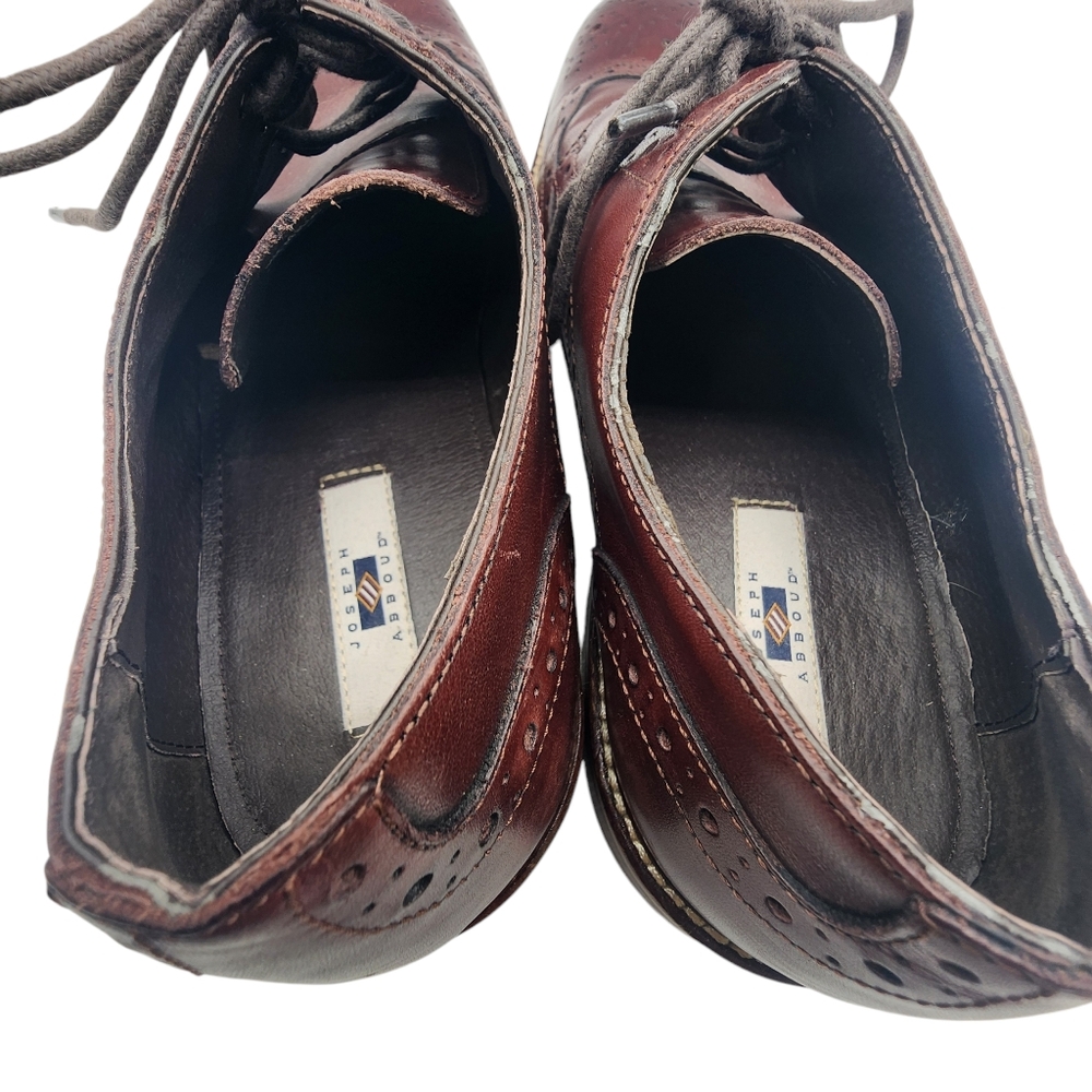 Joseph Abboud Mens‎ Burgandy Wingtip Casual Dress Shoes Size 9 - Picture 6 of 12